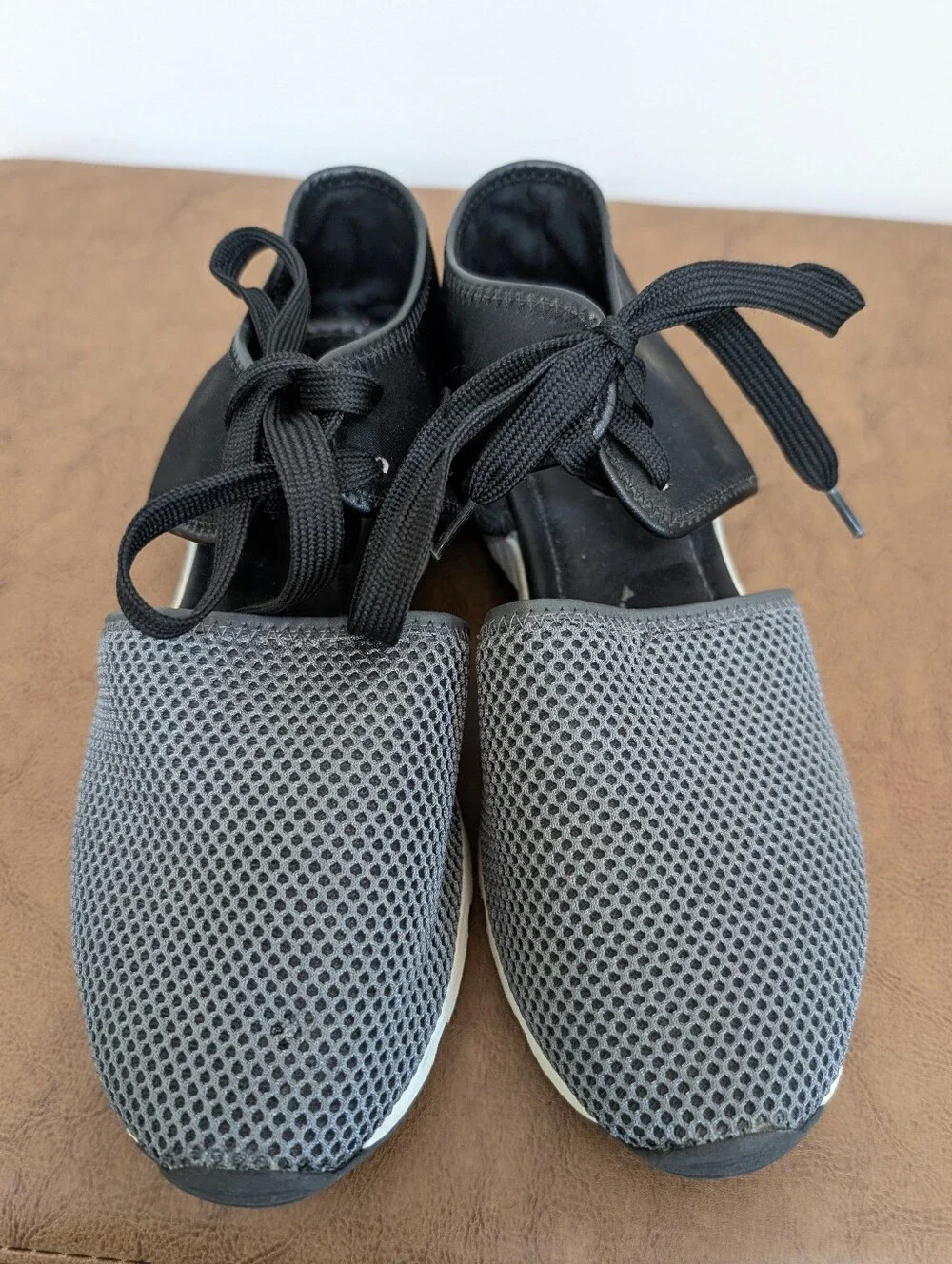 Women's Dual-Tone Silver & Black Mesh Lace Sneakers by All Black